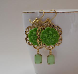 Pendientes vintage verdes Fresh Mint