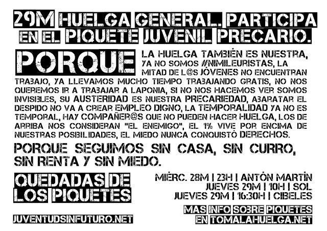 Llamamiento al piquete juvenil precario