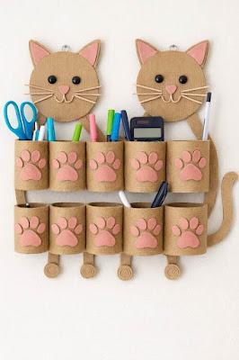Moldes y tutorial para hacer el gatito organizador de cartón 💥💥☝️